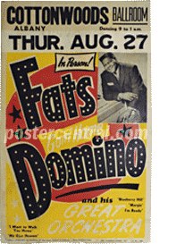 Fats Domino concert poster Cottonwoods ballroom